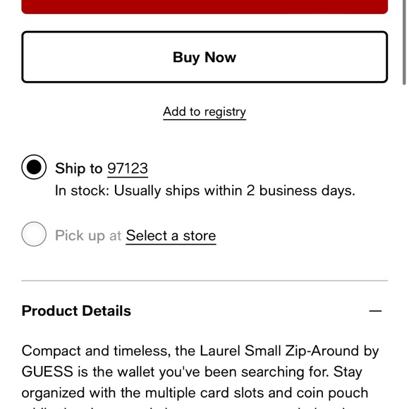 Guess small zip around wallet. Perfect condition. Never used. - Picture 6 of 6